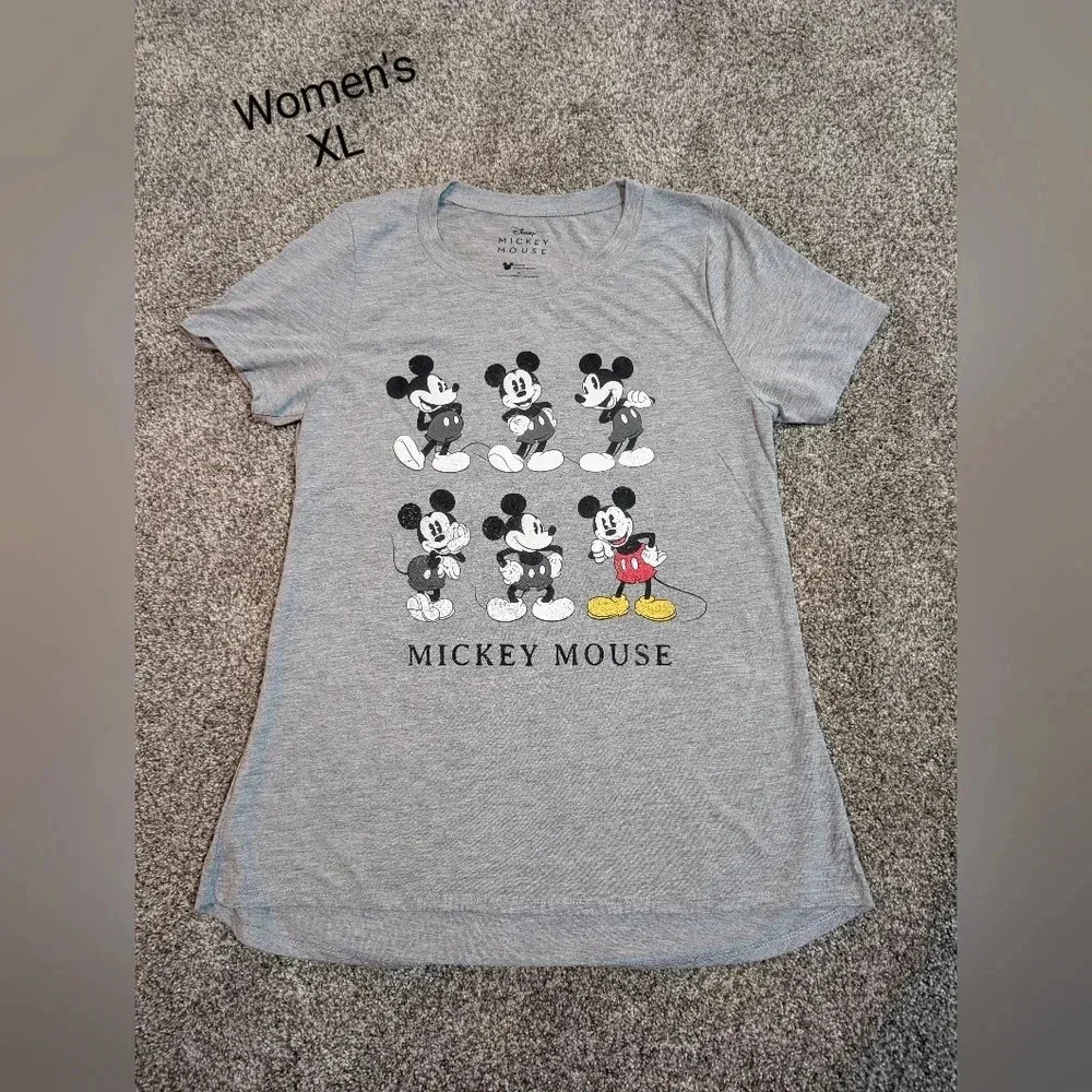 ⚡Women's XL Disney Mickey Mouse gray shirt